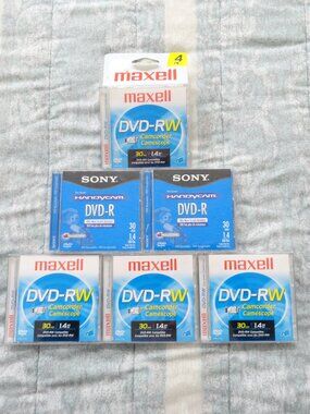 DVD-R disc's, Camcorder, 4 Maxell, 2 Sony